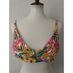 Anne Cole Swim Bikini Top Multicolor Floral Padded Underwire Swimwear